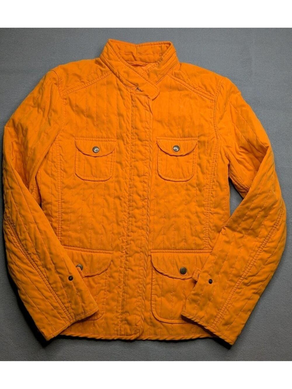 Beretta Jacket Womens 44 Orange Quilted Thermore Insulated Pockets Outdoor Sport